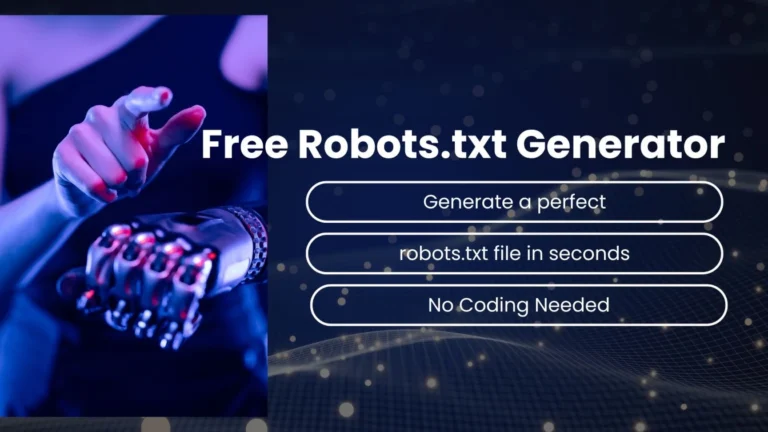Free robots.txt generator tool creating SEO-friendly user-agent, allow, and disallow rules for websites.